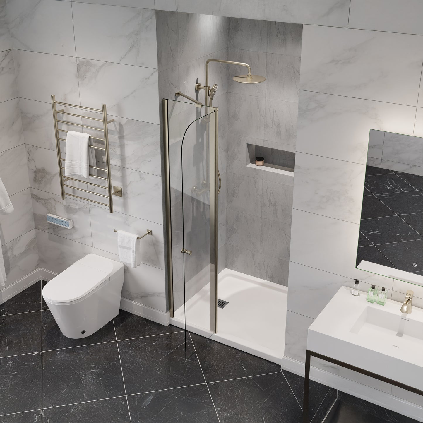 Romance 72-in. x 33.5-in. Frameless Swinging Shower Door
