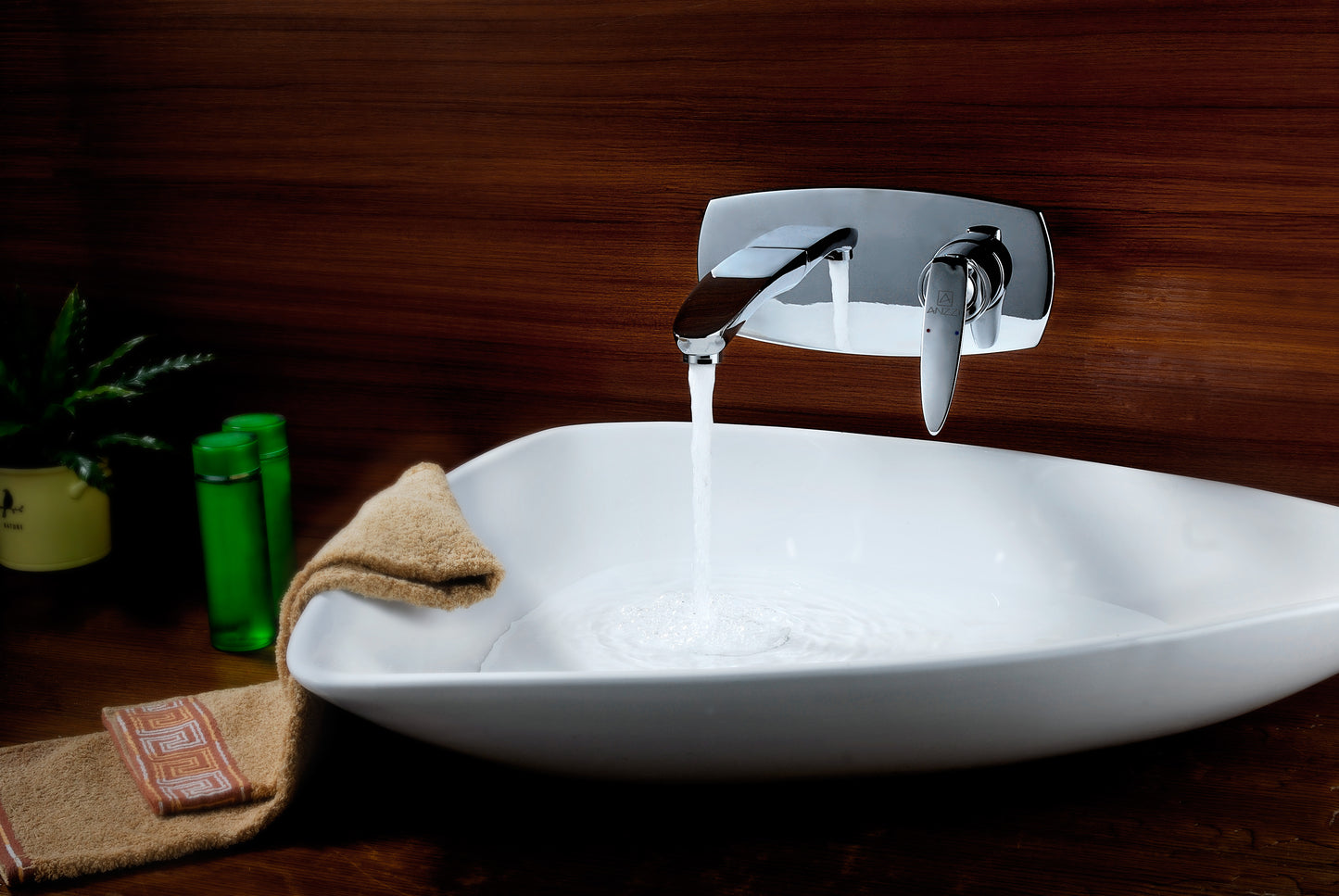 Voce Series Single-Handle Wall Mount Bathroom Faucet in Polished Chrome