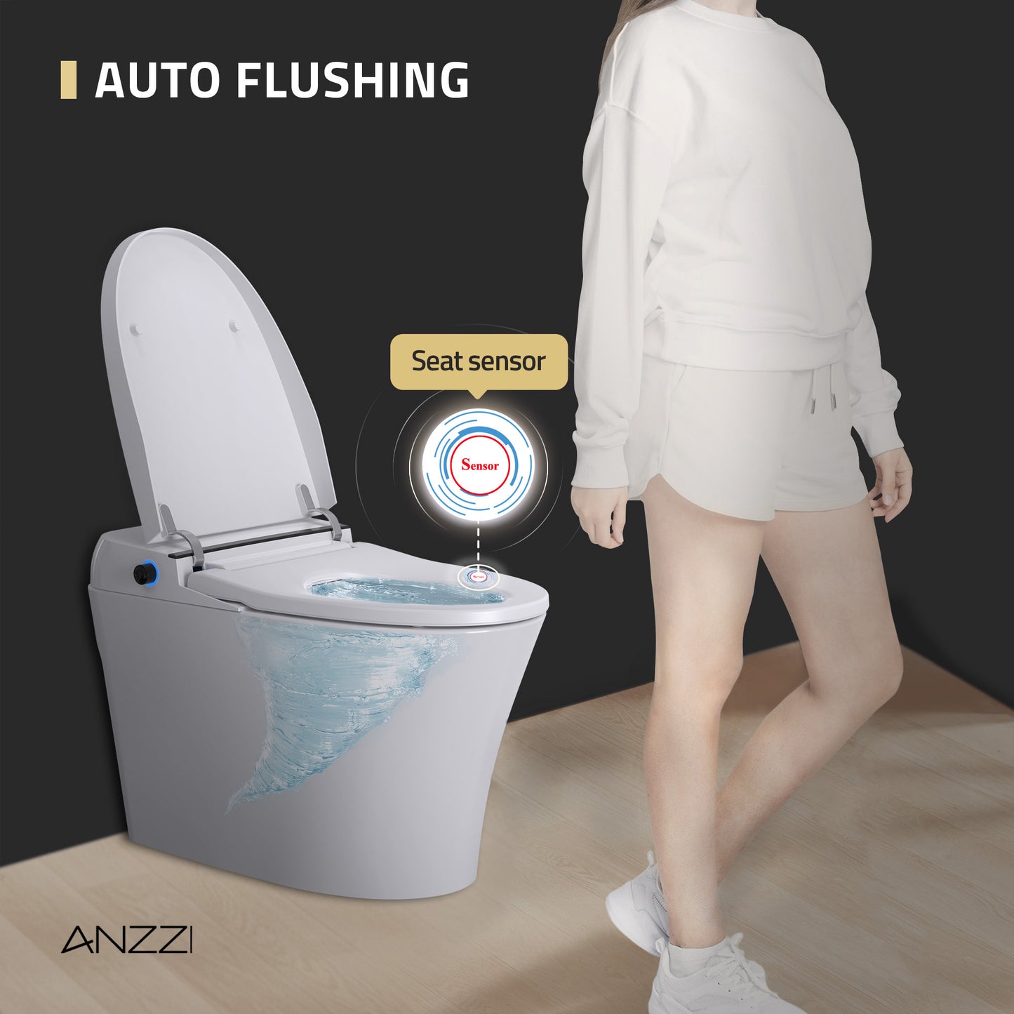 Juno 26 in. Smart Toilet and Bidet Set in White with Heated Seat, Front & Rear Wash, Foot Sensor, and Remote Control