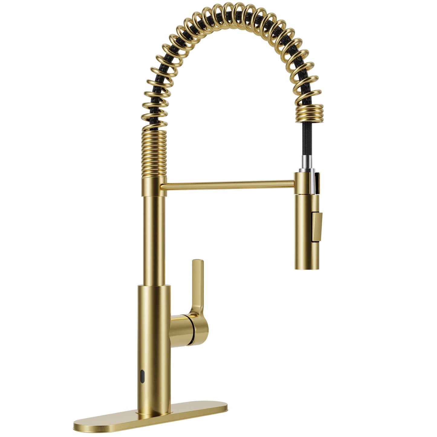 KF-AZ303BG - Ola Hands Free Touchless 1-Handle Pull-Down Sprayer Kitchen Faucet with Motion Sense and Fan Sprayer in Brushed Gold