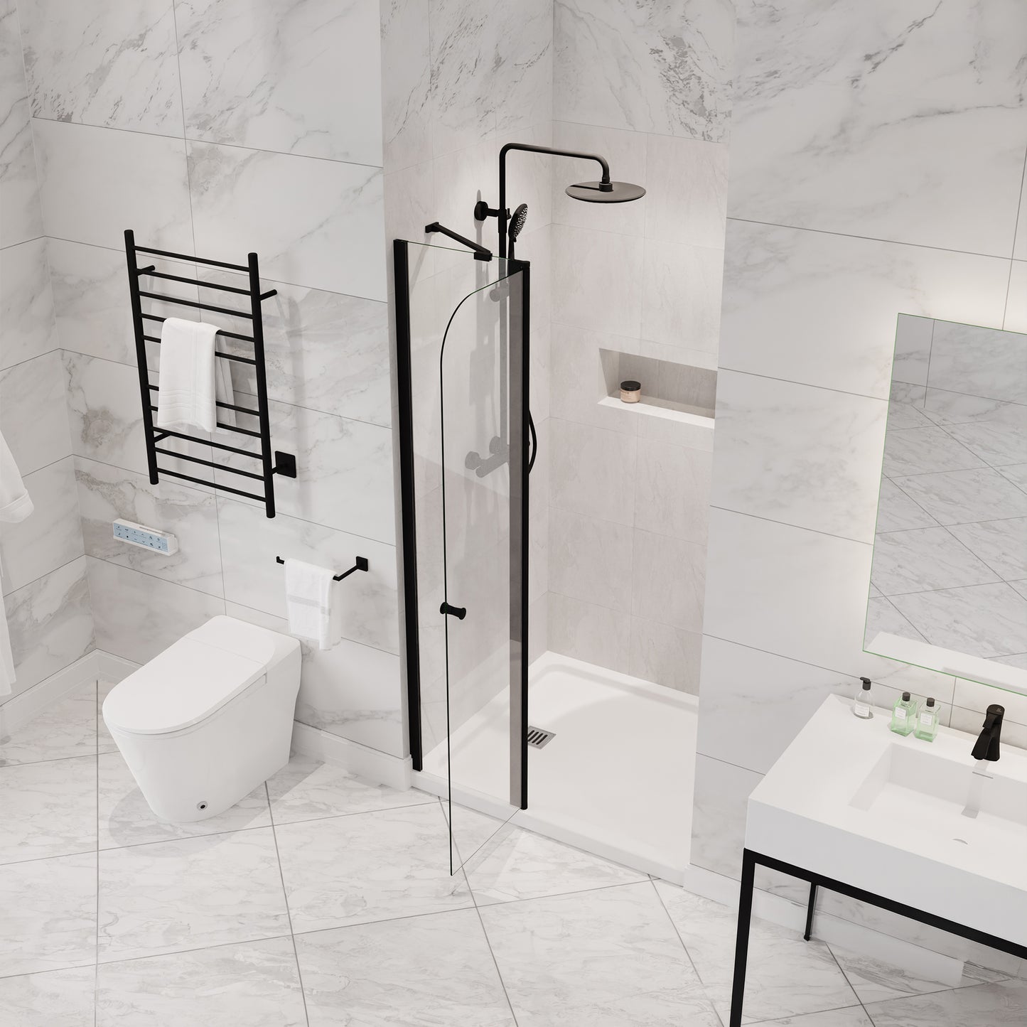 Romance 72-in. x 33.5-in. Frameless Swinging Shower Door