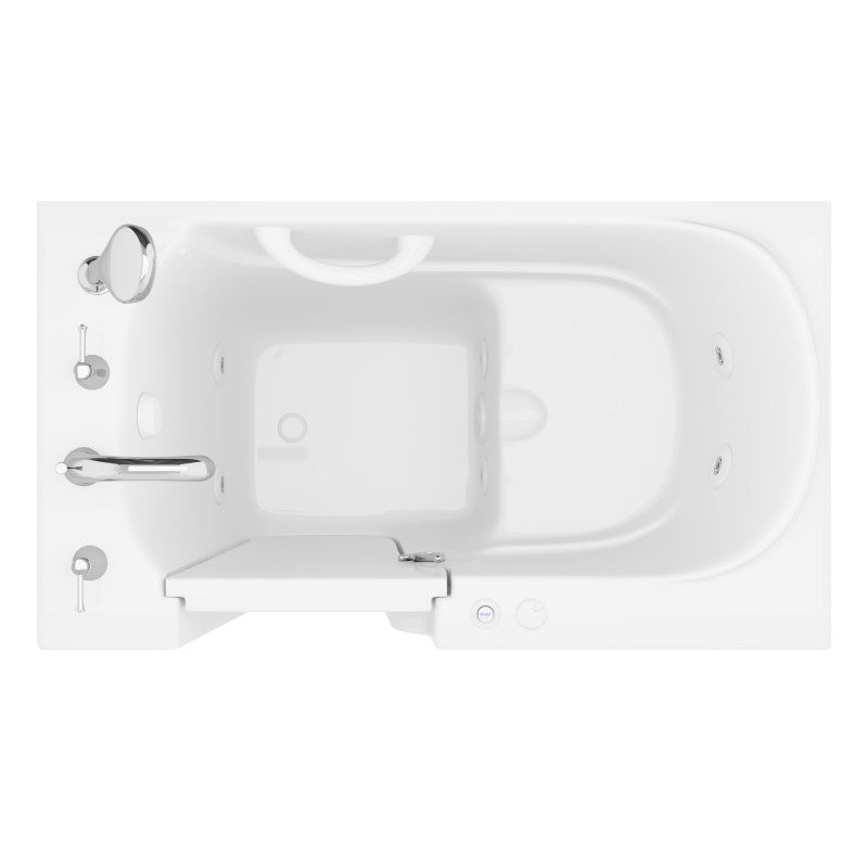 AZB2646LWH - Value Series 26 in. x 46 in. Left Drain Quick Fill Walk-in Whirlpool Tub in White