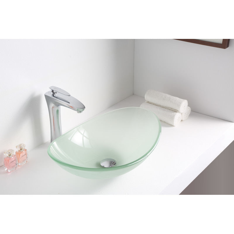 Forza Series Deco-Glass Vessel Sink in Lustrous Frosted