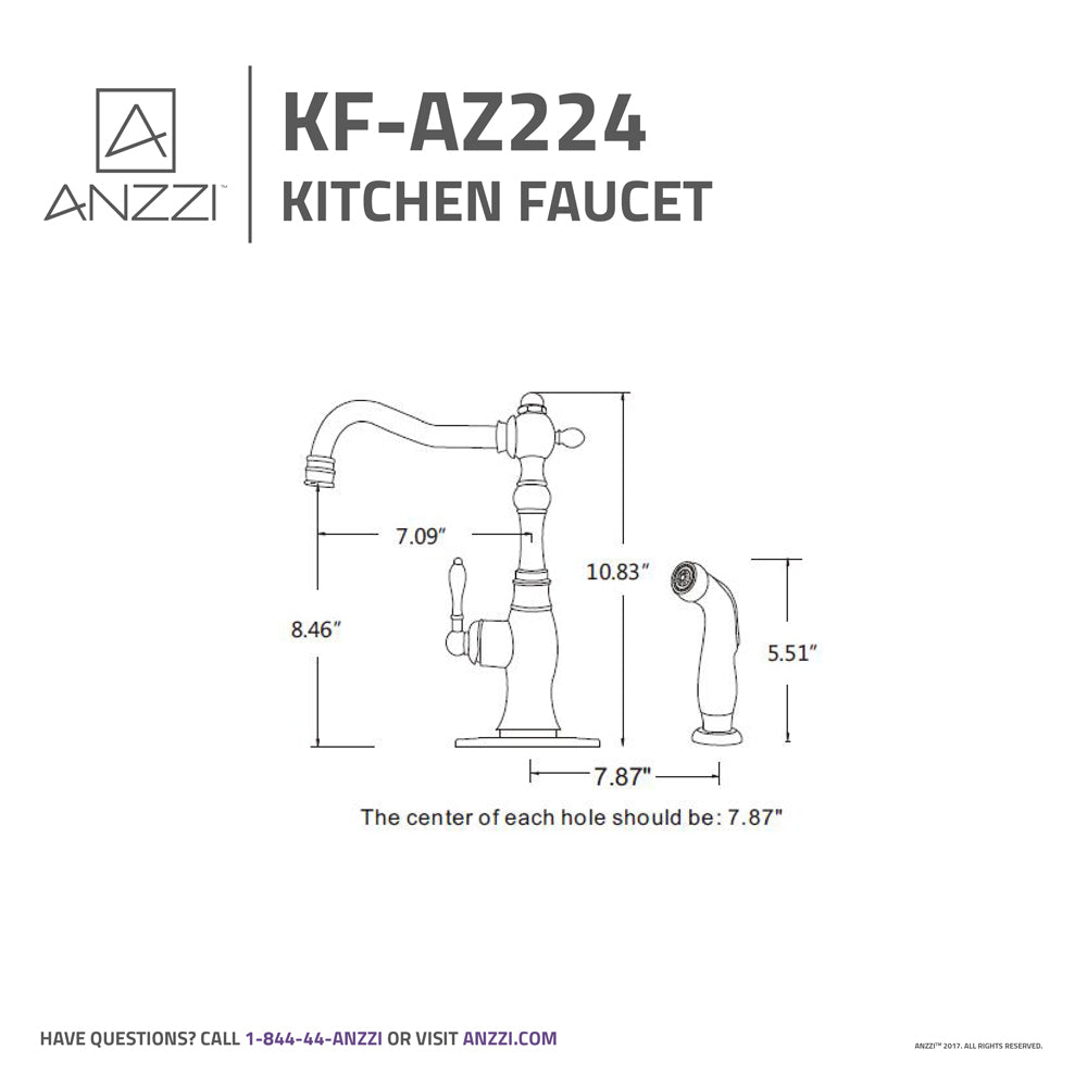 Highland Single-Handle Standard Kitchen Faucet with Side Sprayer