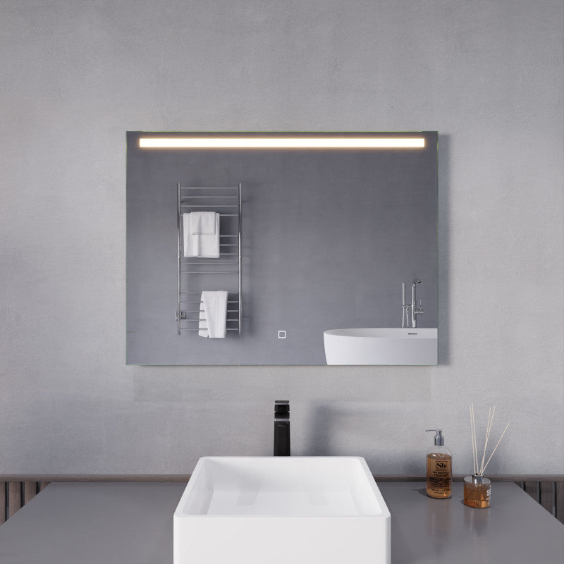 ANZZI 24-in. x 32-in. LED Front/ Bottom Lighting Bathroom Mirror with Defogger
