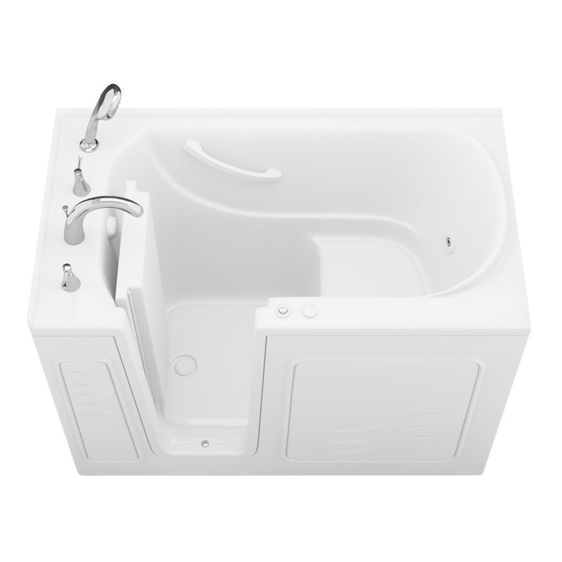 AZB3053LWH - Value Series 30 in. x 53 in. Left Drain Quick Fill Walk-in Whirlpool Tub in White