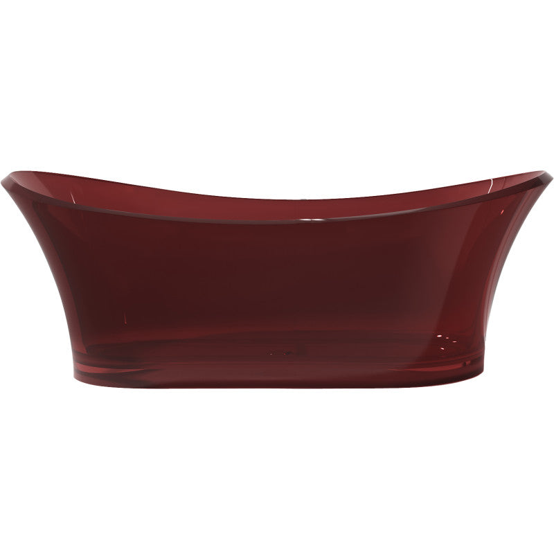 Azul 5.8 ft. Solid Surface Center Drain Freestanding Bathtub in Deep Red