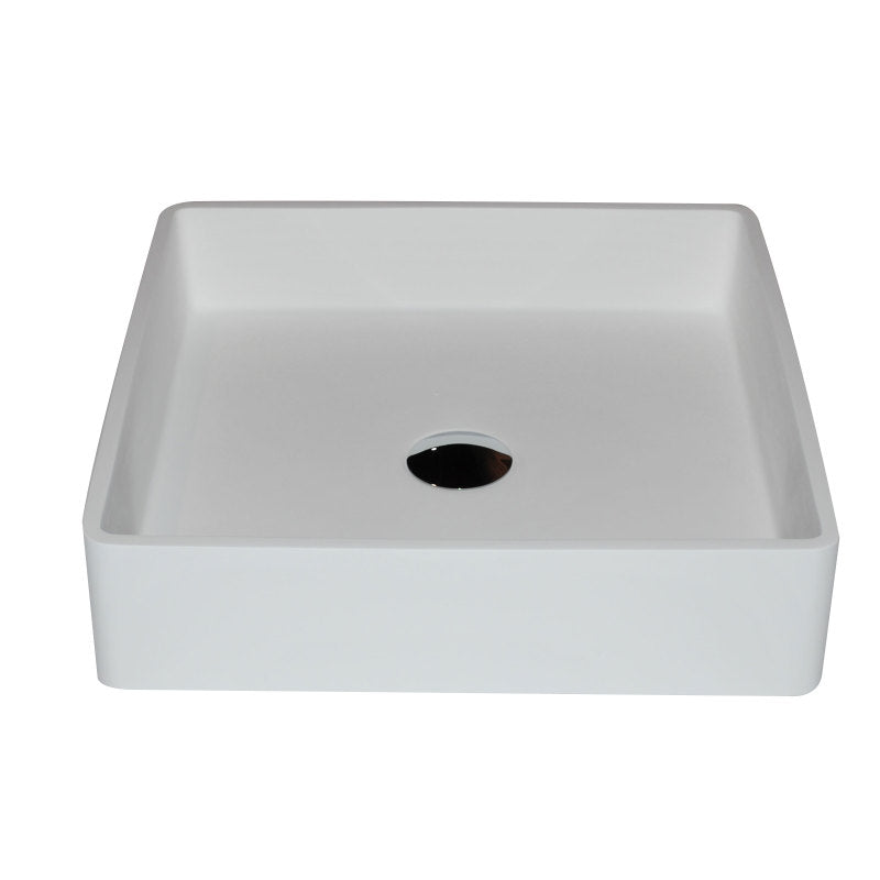 Passage Series 1-Piece Solid Surface Vessel Sink in Matte White with Enti Faucet in Polished Chrome