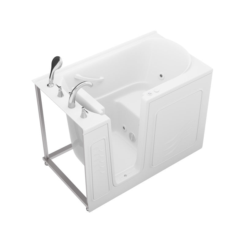 Value Series 30 in. x 53 in. Left Drain Quick Fill Walk-in Whirlpool Tub in White