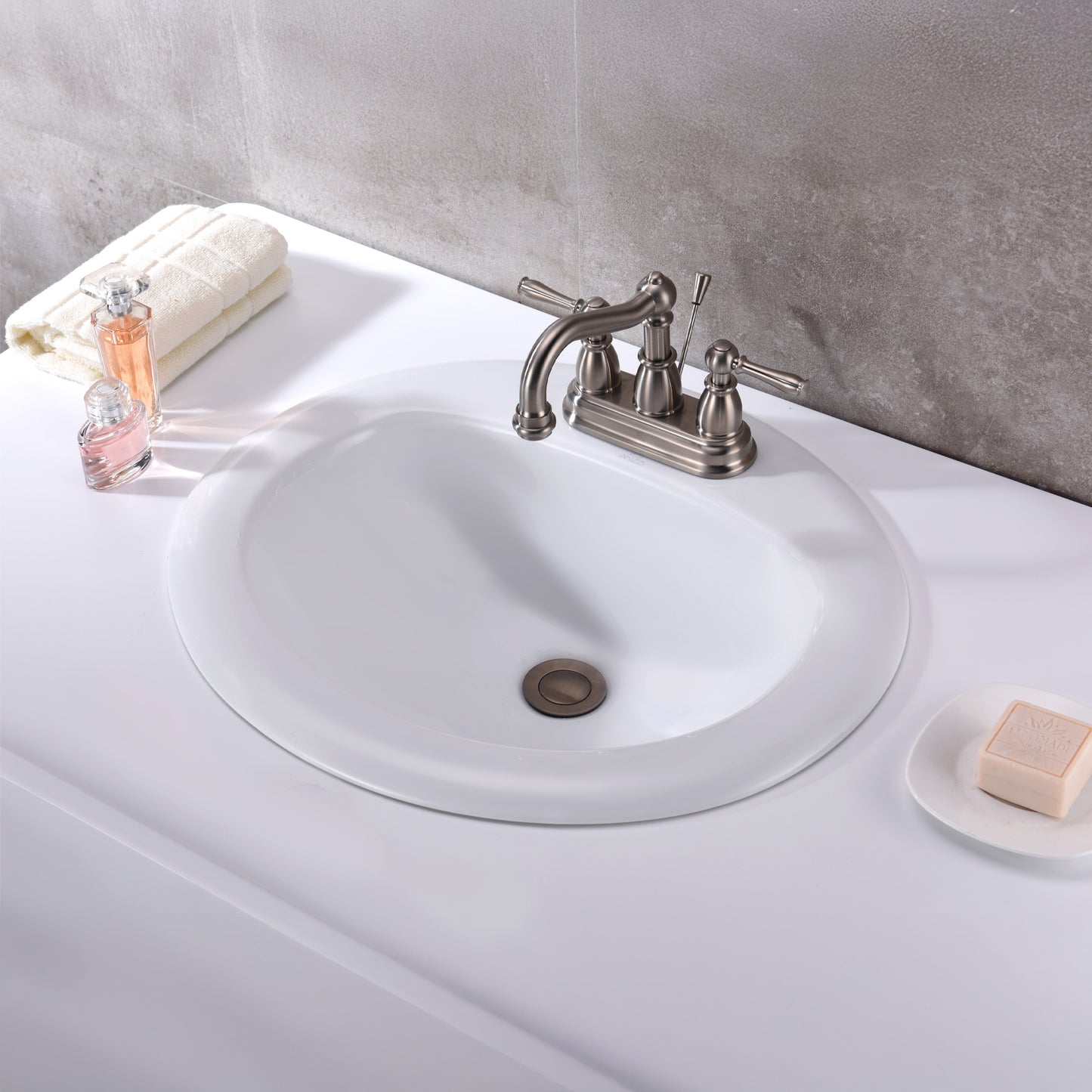 Cadenza Series 20.5 in. Ceramic Drop In Sink Basin in White