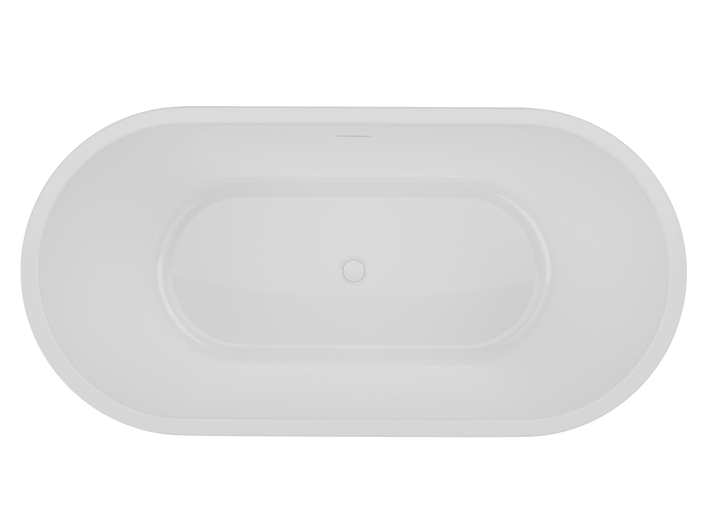 Chand Series 67 in. x 32 in. Flat Bottom Acrylic Freestanding Soaking Bathtub with Center Drain in Glossy Black
