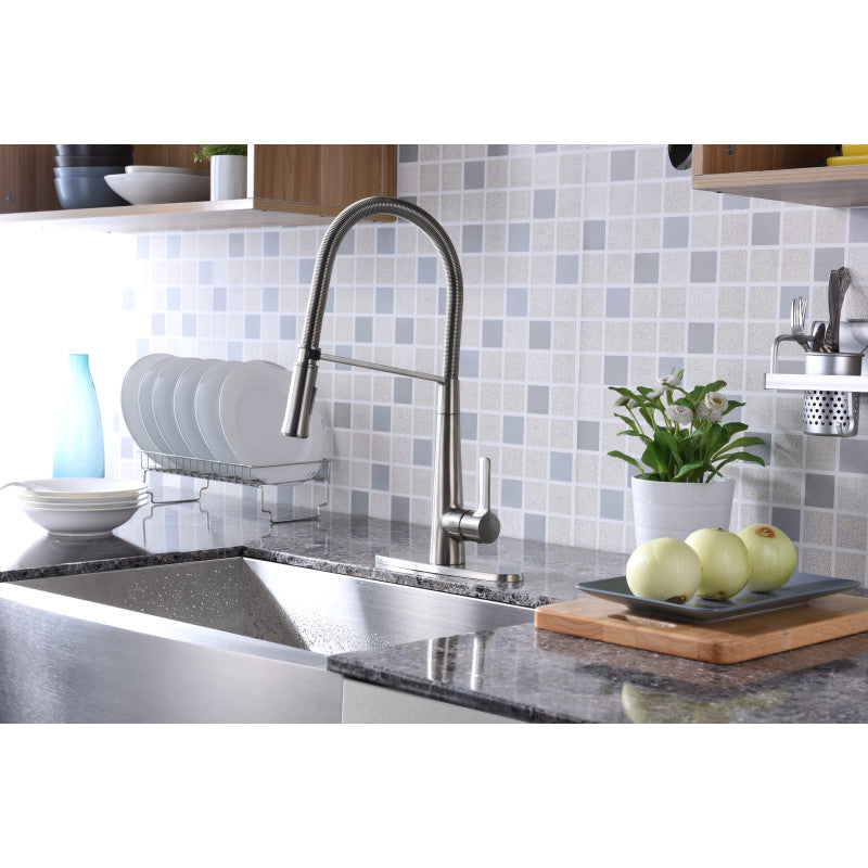 KF-AZ188BN - Apollo Single Handle Pull-Down Sprayer Kitchen Faucet in Brushed Nickel