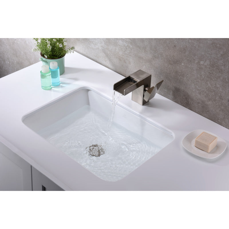 Dahlia Series 19.5 in. Ceramic Undermount Sink Basin in White