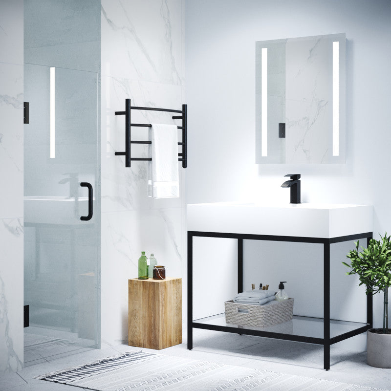 Passion Series 24 in. by 72 in. Frameless Hinged shower door with Handle