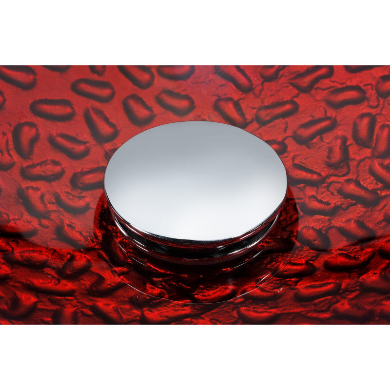 Rhythm Series Deco-Glass Vessel Sink in Lustrous Red