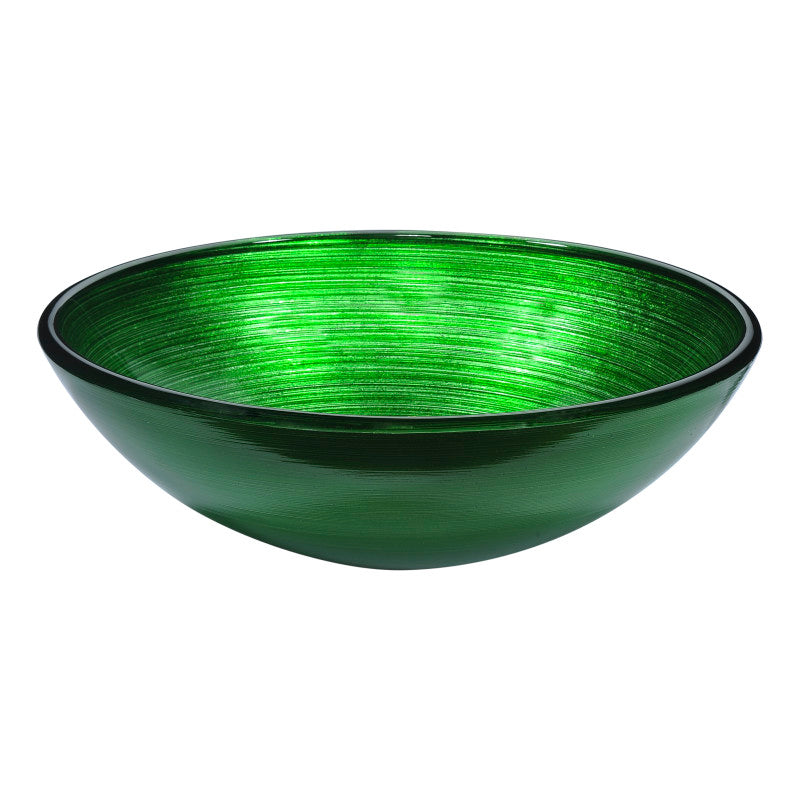 LS-AZ8224 - Gardena Series Deco-Glass Vessel Sink in Brushed Green
