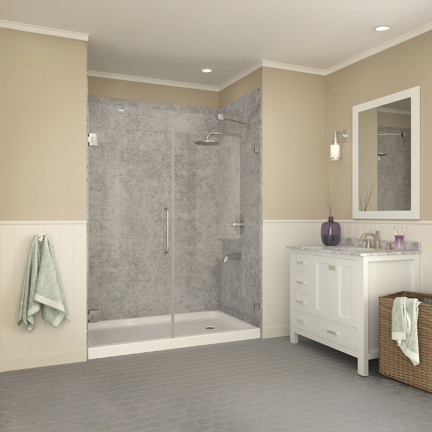Tier 36 x 60 in. Single Threshold Shower Base in White