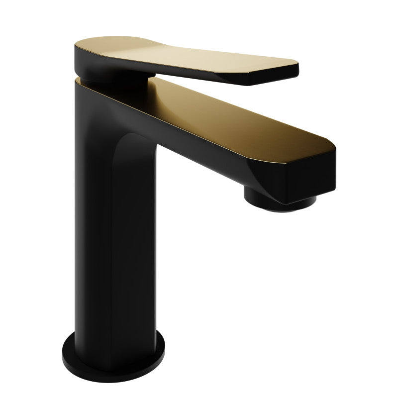 L-AZ900MB-BG - Single Handle Single Hole Bathroom Faucet With Pop-up Drain in Matte Black & Brushed Gold