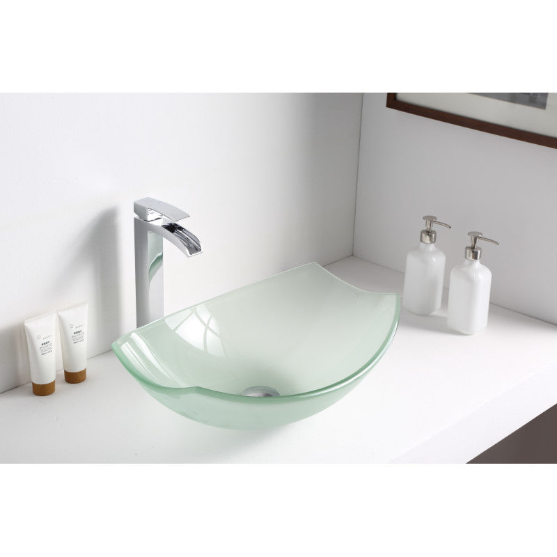 Pendant Series Deco-Glass Vessel Sink in Lustrous Frosted
