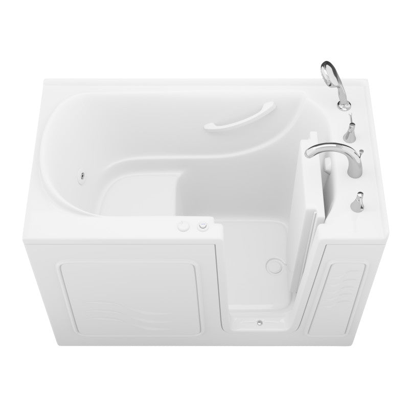 AZB3053RWH - Value Series 30 in. x 53 in. Right Drain Quick Fill Walk-in Whirlpool Tub in White