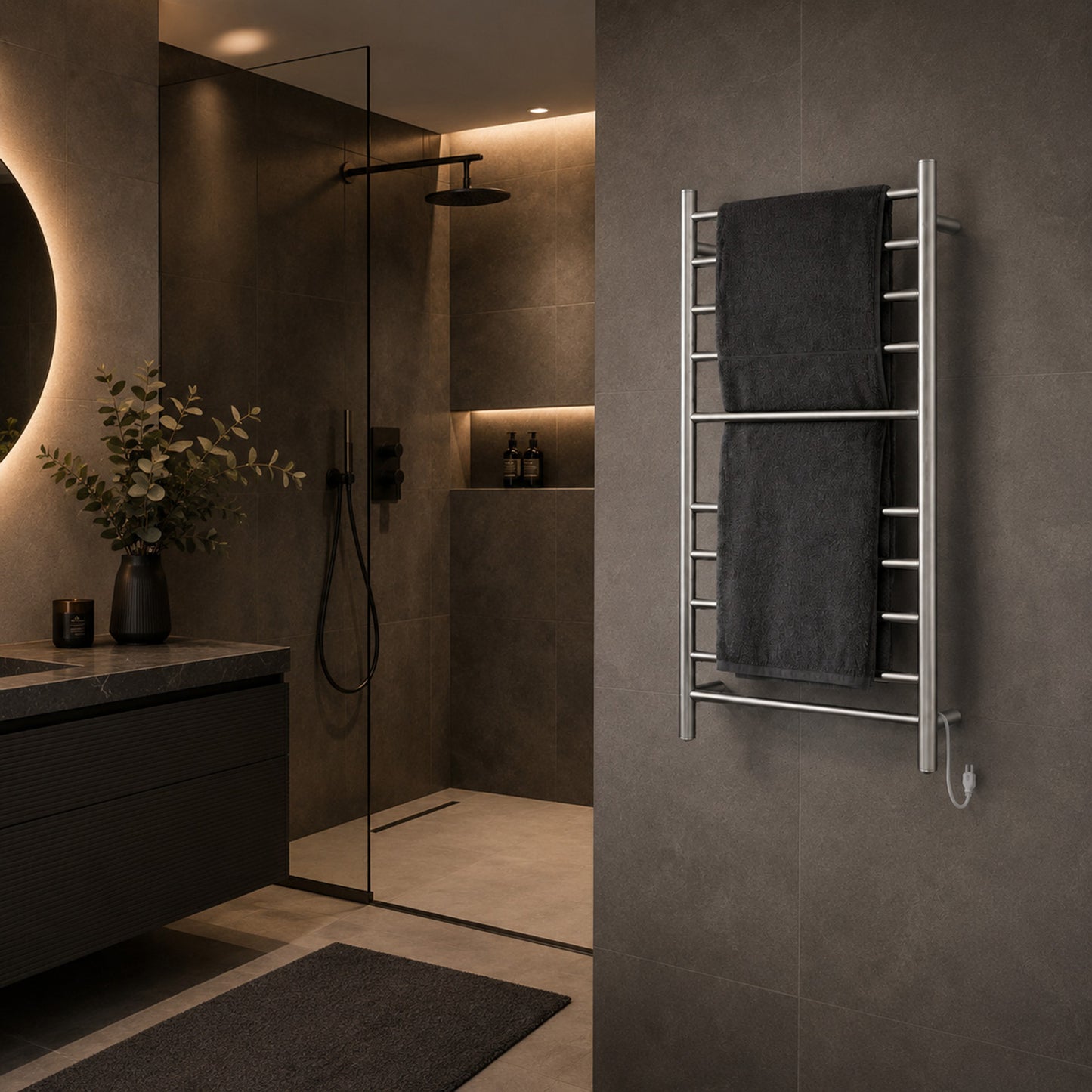 Bali Series 10-Bar Stainless Steel Wall Mounted Towel Warmer
