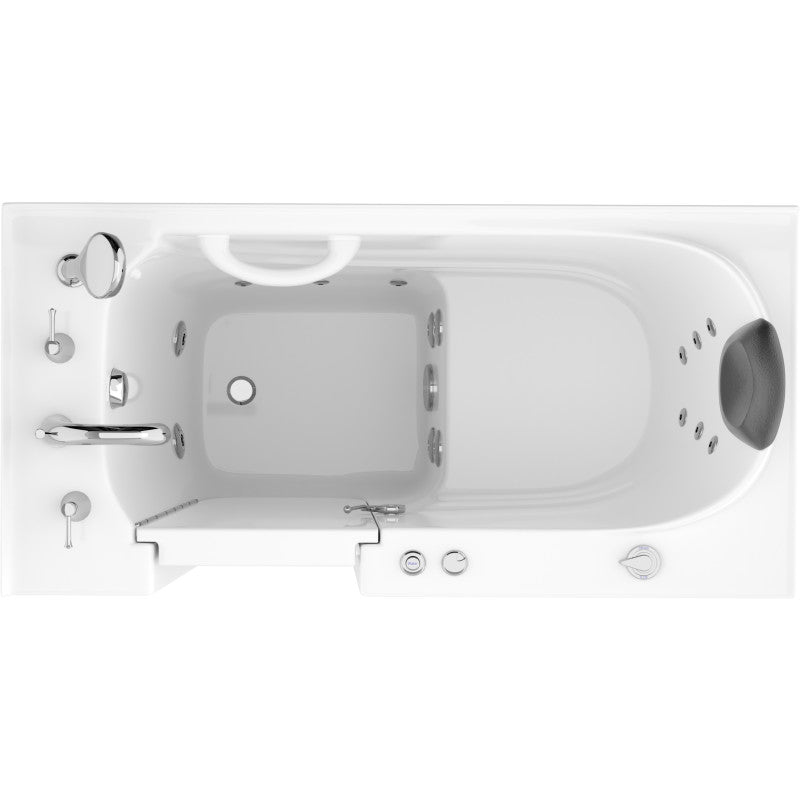 53 - 60 in. x 26 in. Left Drain Whirlpool Jetted Walk-in Tub in White