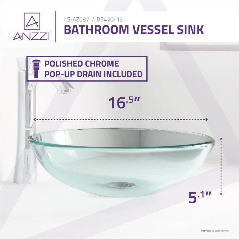 Etude Series Vessel Sink in Lustrous Clear