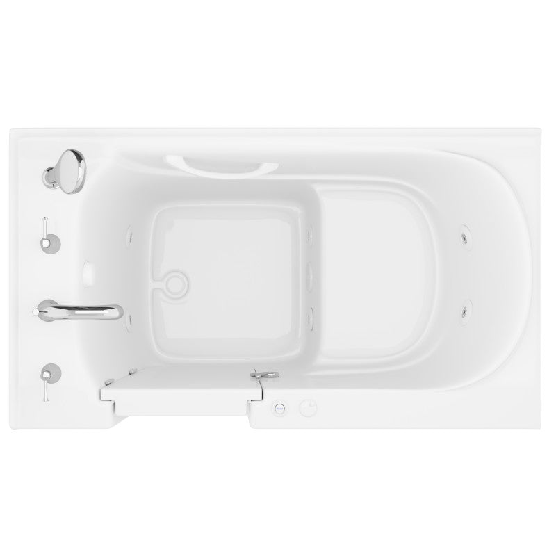 AZB3053LWH - Value Series 30 in. x 53 in. Left Drain Quick Fill Walk-in Whirlpool Tub in White