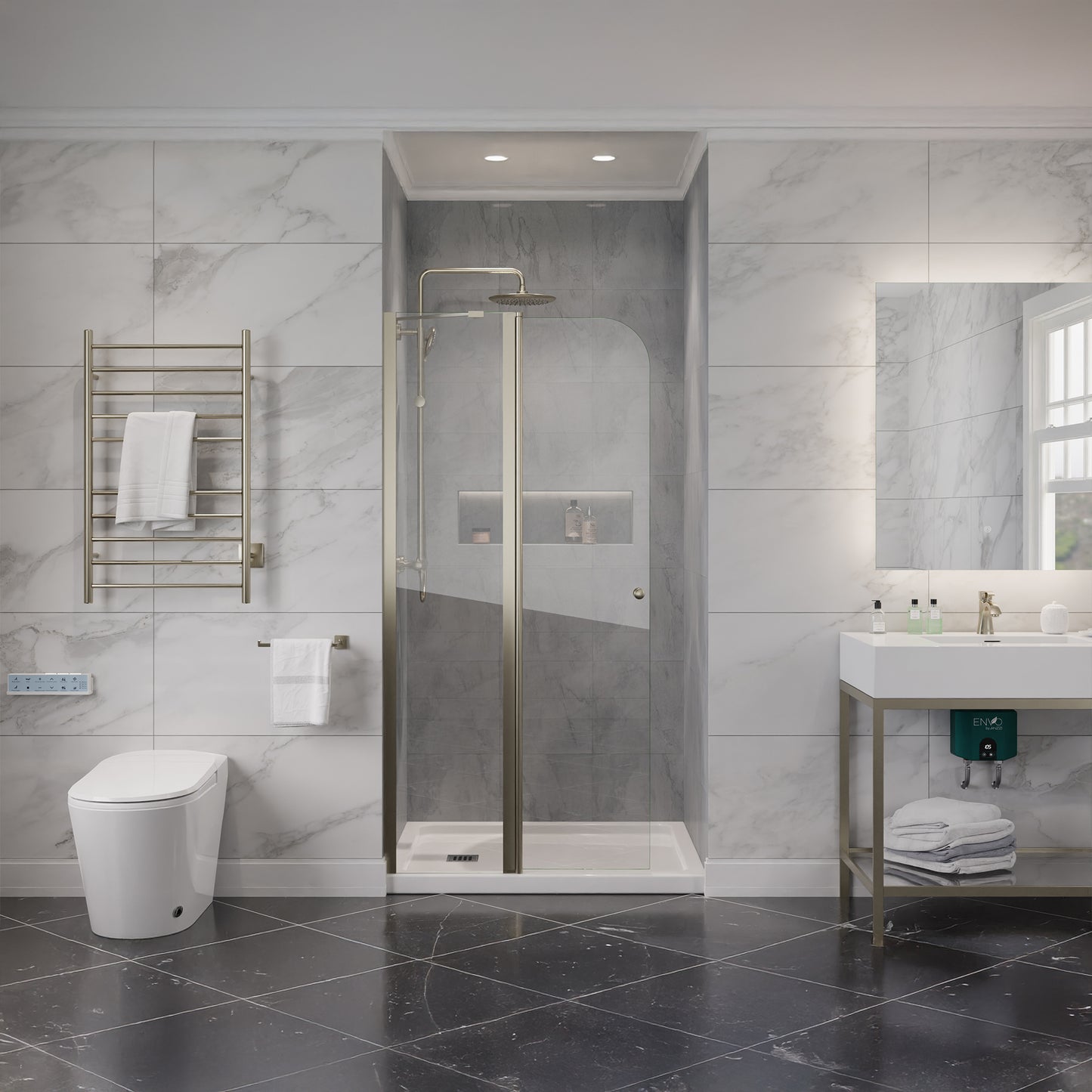 Romance 72-in. x 33.5-in. Frameless Swinging Shower Door