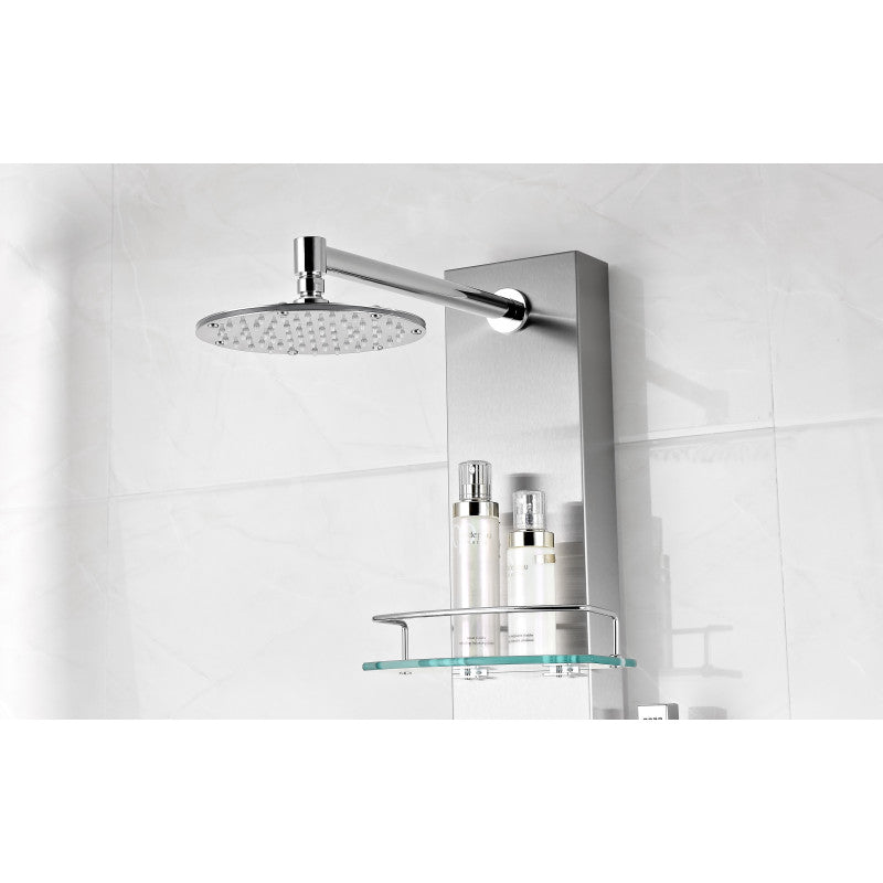 Coastal 44 in. Full Body Shower Panel with Heavy Rain Shower and Spray Wand in Brushed Steel