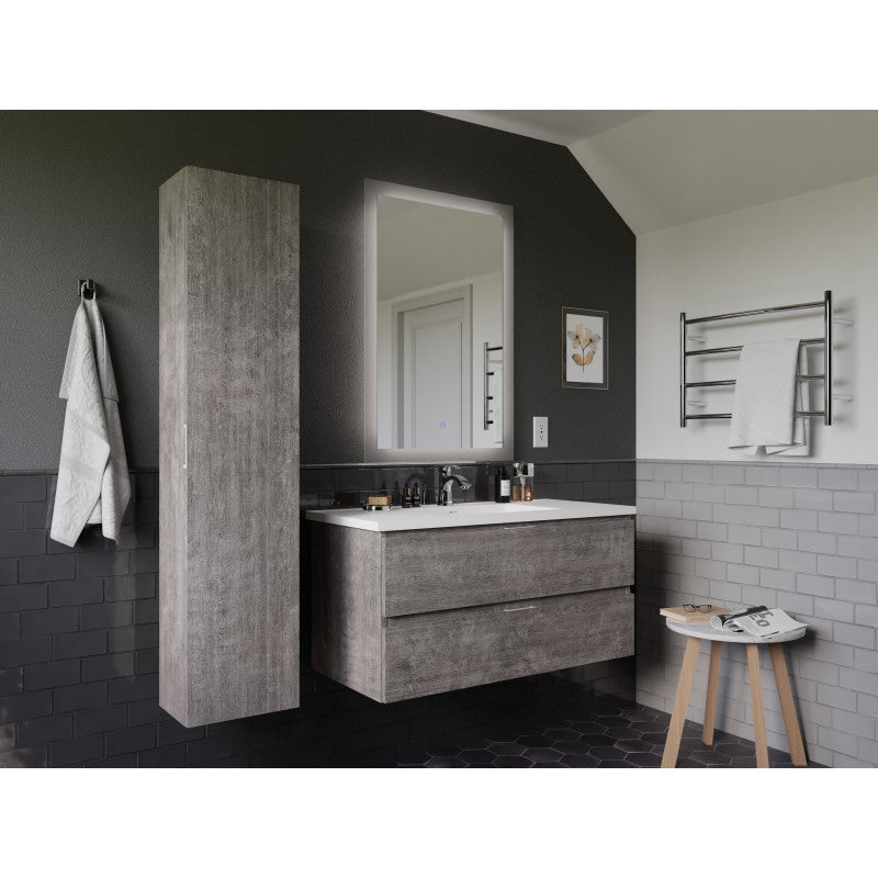 VY-SC5512-GY - 55 in. H x 12 in W Bath Vanity Side Cabinet in Rich Gray