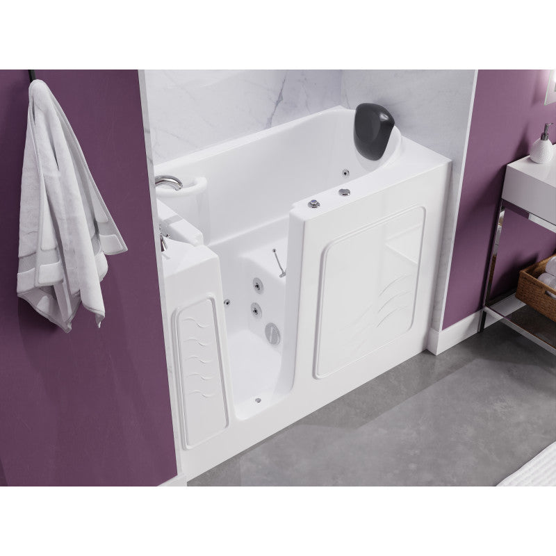 AMZ2653LWH-CP - 53 - 60 in. x 26 in. Left Drain Whirlpool Jetted Walk-in Tub in White