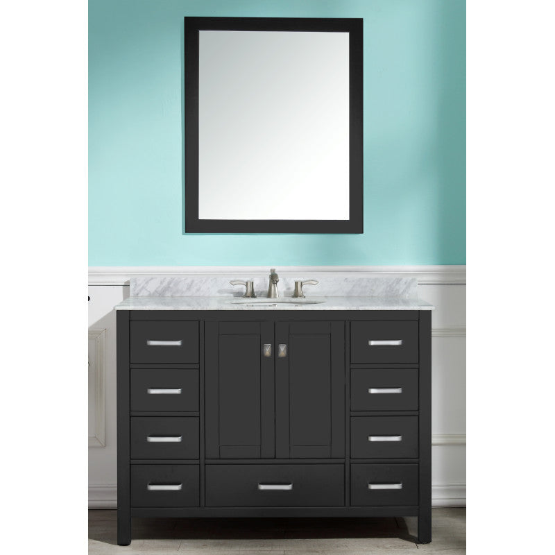 Chateau 48 in. W x 22 in. D Bathroom Bath Vanity Set with Carrara Marble Top with White Sink