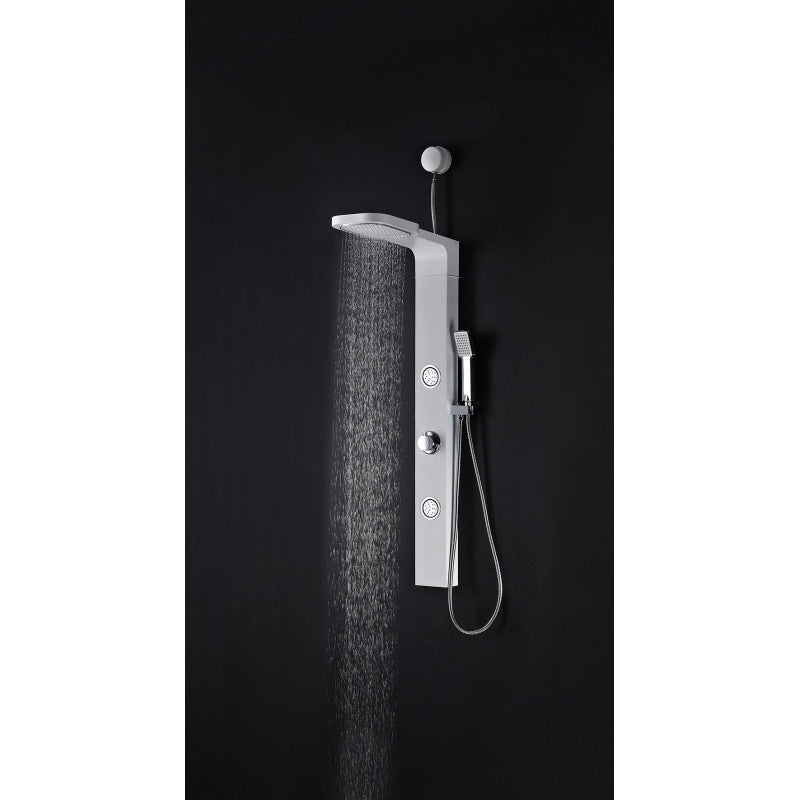 Inland Series 44 in. Full Body Shower Panel System with Heavy Rain Shower and Spray Wand in White