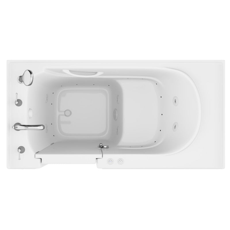 AZB3060LWD - Value Series 30 in. x 60 in. Left Drain Quick Fill Walk-In Whirlpool and Air Tub in White