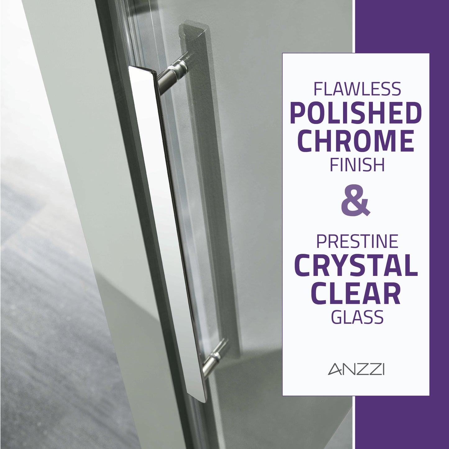 Stellar Series 48 in. x 76 in. Frameless Sliding Shower Door with Handle