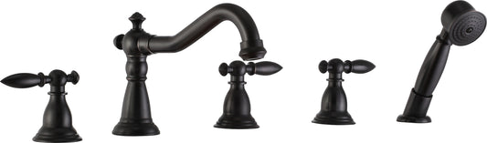 FR-AZ091ORB - Patriarch 2-Handle Deck-Mount Roman Tub Faucet with Handheld Sprayer in Oil Rubbed Bronze