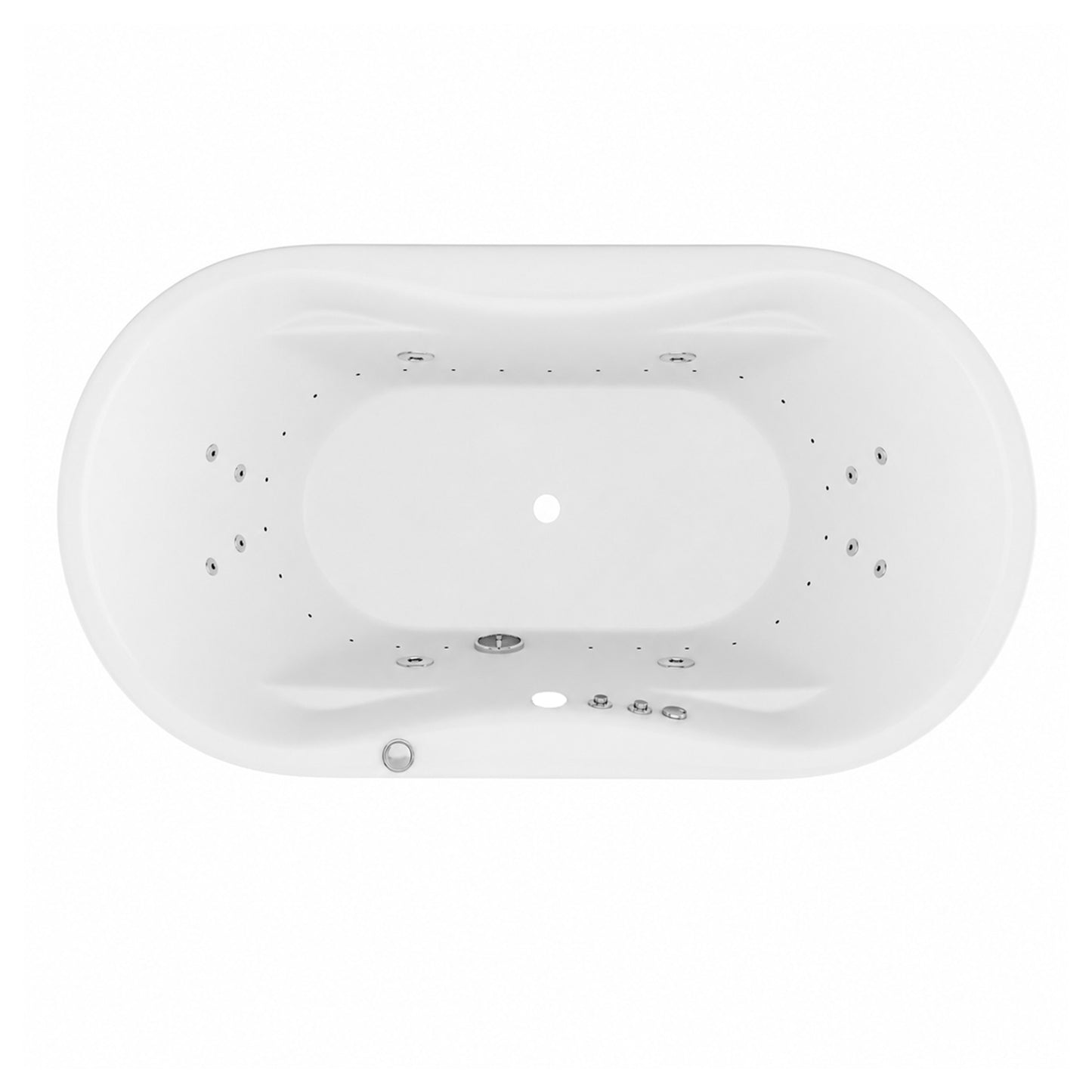 Lori Series 71 in. L x 36 in. W Acrylic Freestanding Air Bathtub with Center Drain in White