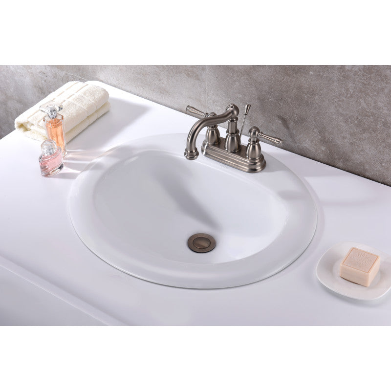 ANZZI Series 20.5 in. Ceramic Drop In Sink Basin in White