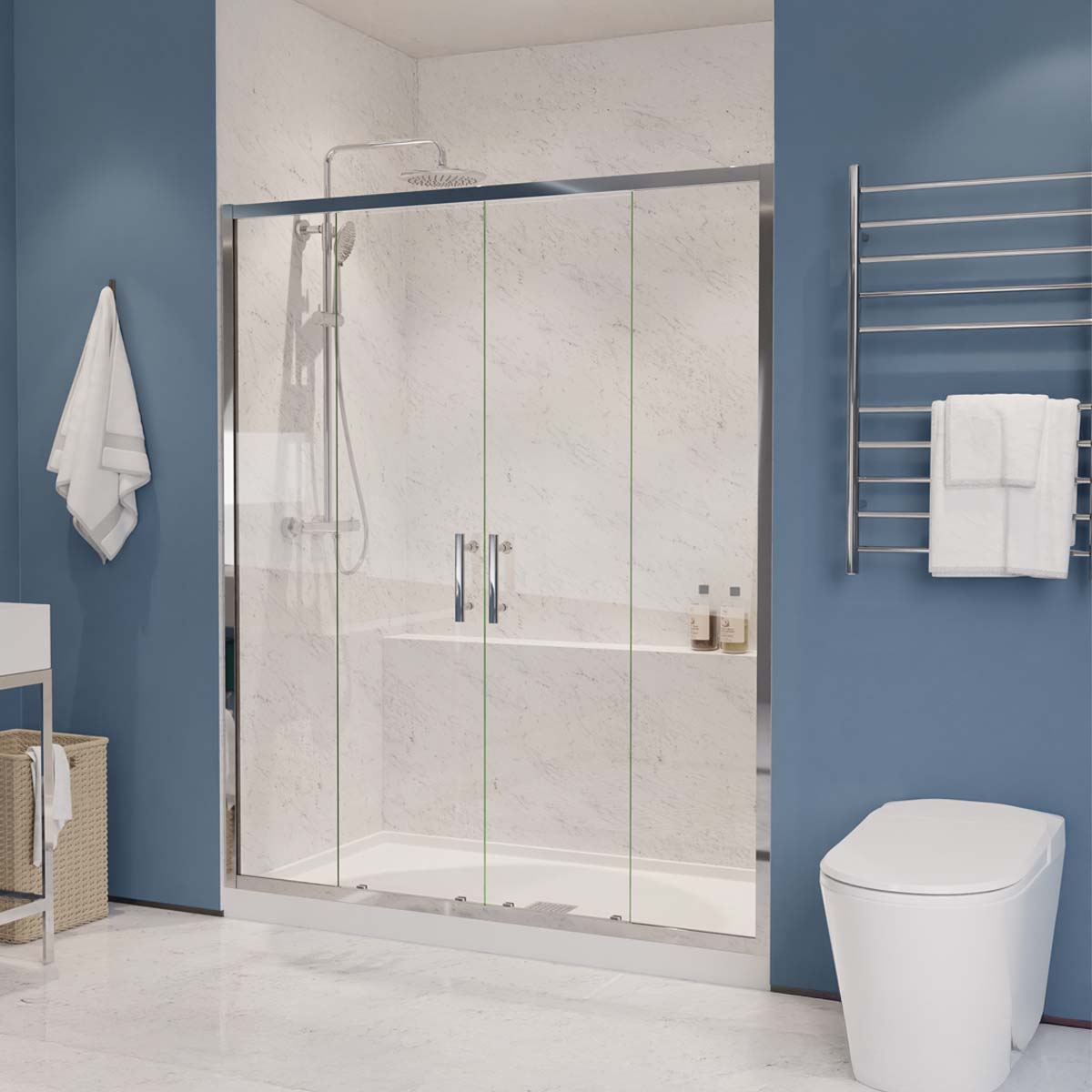 Enchant 70-in. x 60.4-in. Framed Sliding Shower Door