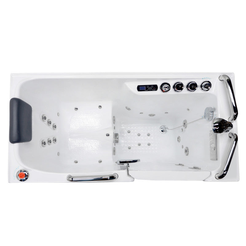 2753WILWD - 27 in. x 53 in. Left Drain Walk-In Whirlpool and Air Tub with Total Spa Suite in White
