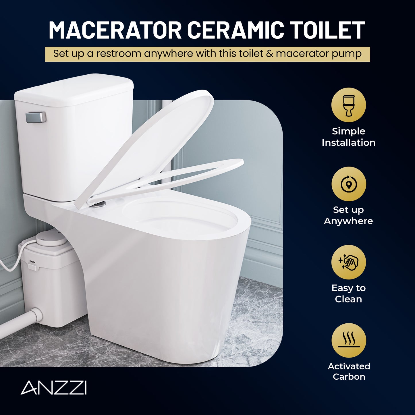 NESSO 0.8-HP 115-Volt 33 GPM Macerator Effluent Pump in White with High Flow Capacity and Fast Super Quiet Operation