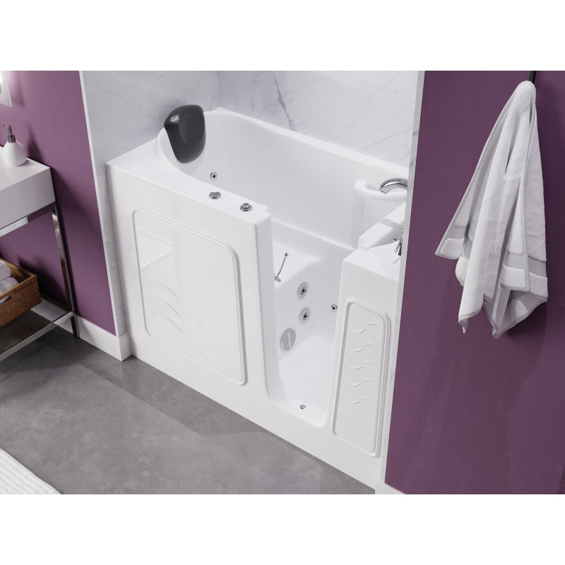 AMZ2653RWH-CP - 53 - 60 in. x 26 in. Right Drain Whirlpool Jetted Walk-in Tub in White