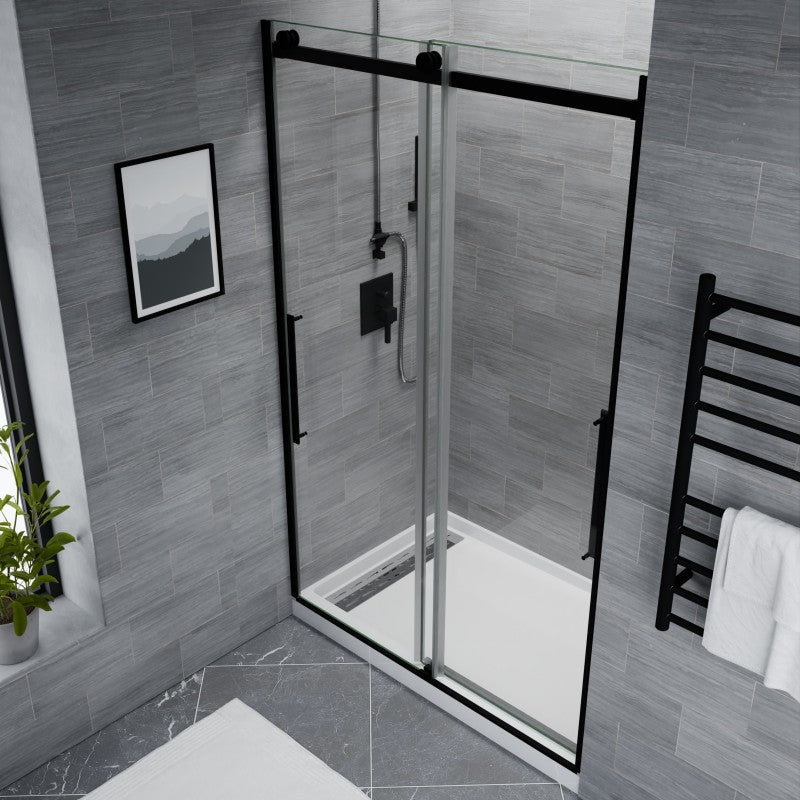 Stellar Series 48 in. x 76 in. Frameless Sliding Shower Door with Handle