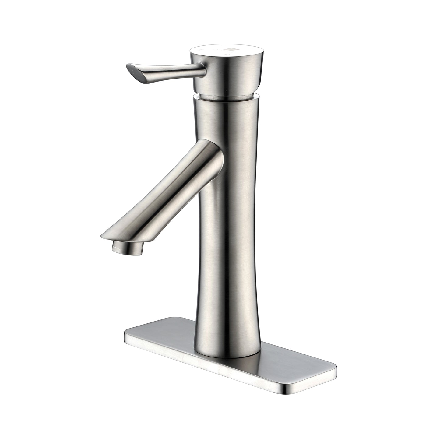 Saga Series Single Hole Single-Handle Low-Arc Bathroom Faucet in Brushed Nickel