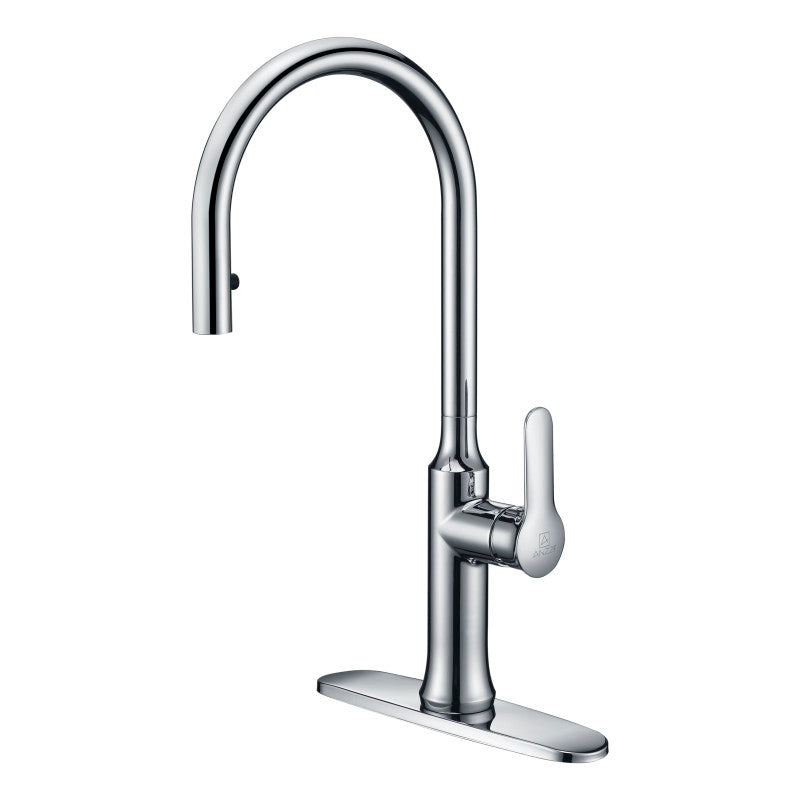 KF-AZ1068CH - Cresent Single Handle Pull-Down Sprayer Kitchen Faucet in Polished Chrome