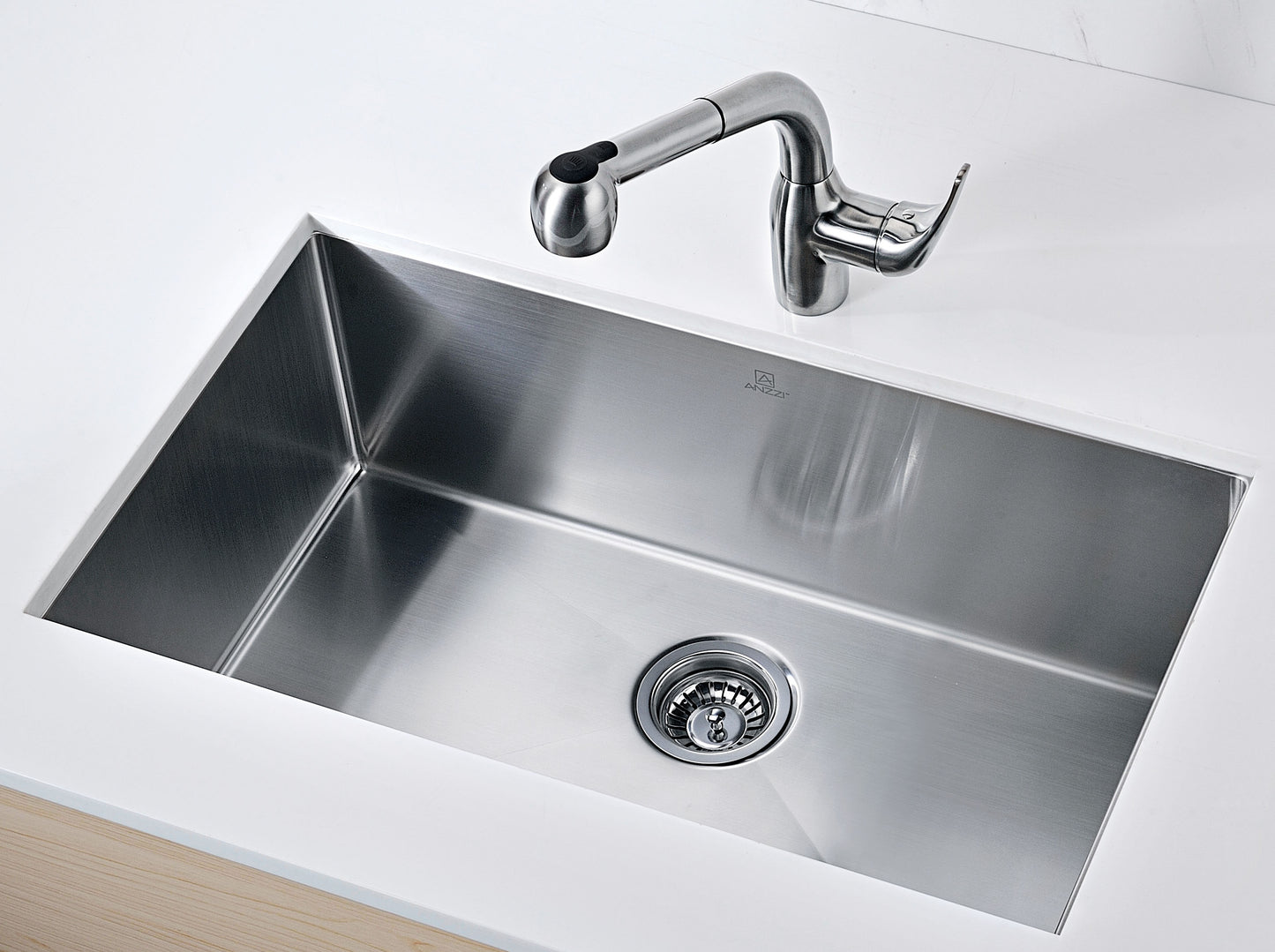 Vanguard Undermount Stainless Steel 30 in. 0-Hole Single Bowl Kitchen Sink in Brushed Satin