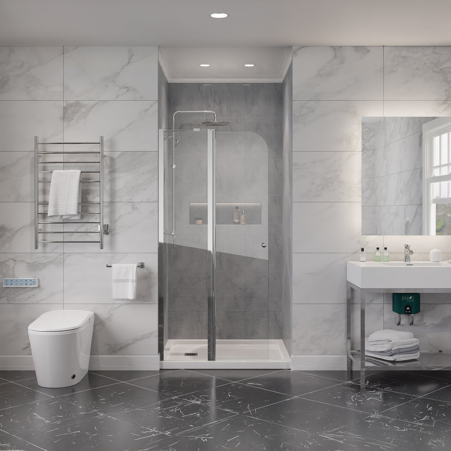 Romance 72-in. x 33.5-in. Frameless Swinging Shower Door