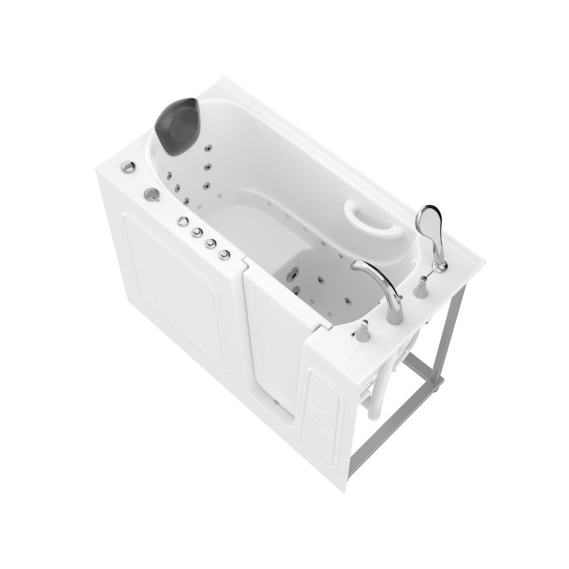 53 - 60 in. x 26 in. Right Drain Air and Whirlpool Jetted Walk-in Tub in White