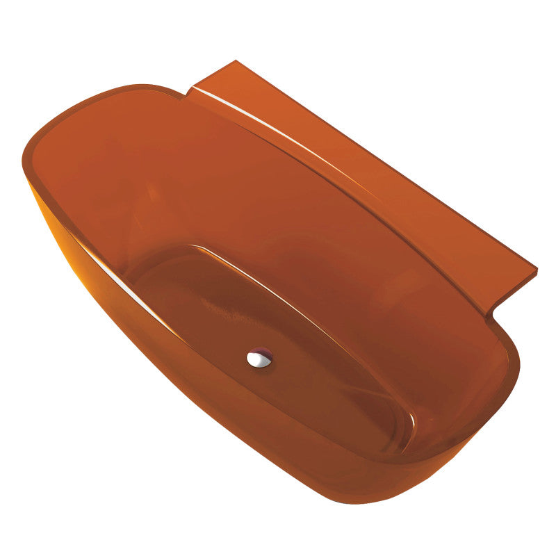 FT-AZ523 - Vida 5.2 ft. Solid Surface Center Drain Freestanding Bathtub in Honey Amber